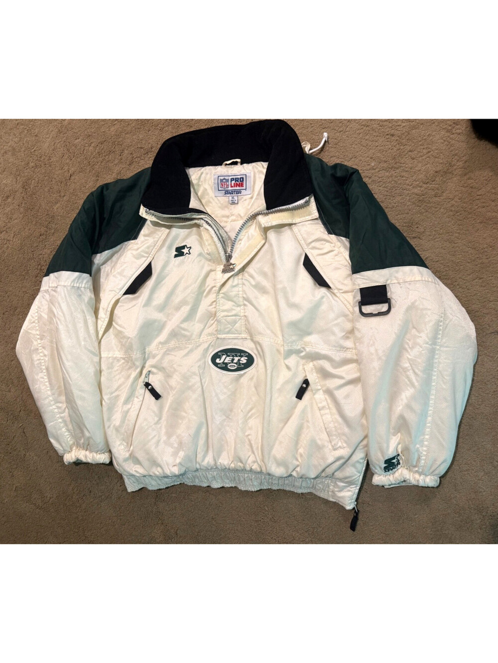 Vintage New York Jets Starter 3/4 Pullover Jacket 1990s Limited Edition Size XL